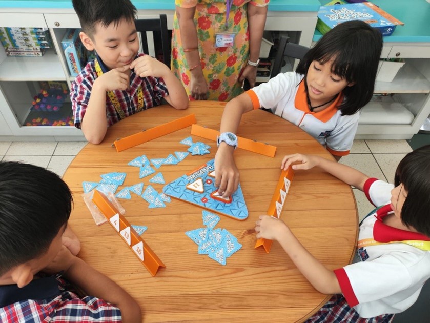 Addition game during one of the monthly FAME Corner activities.